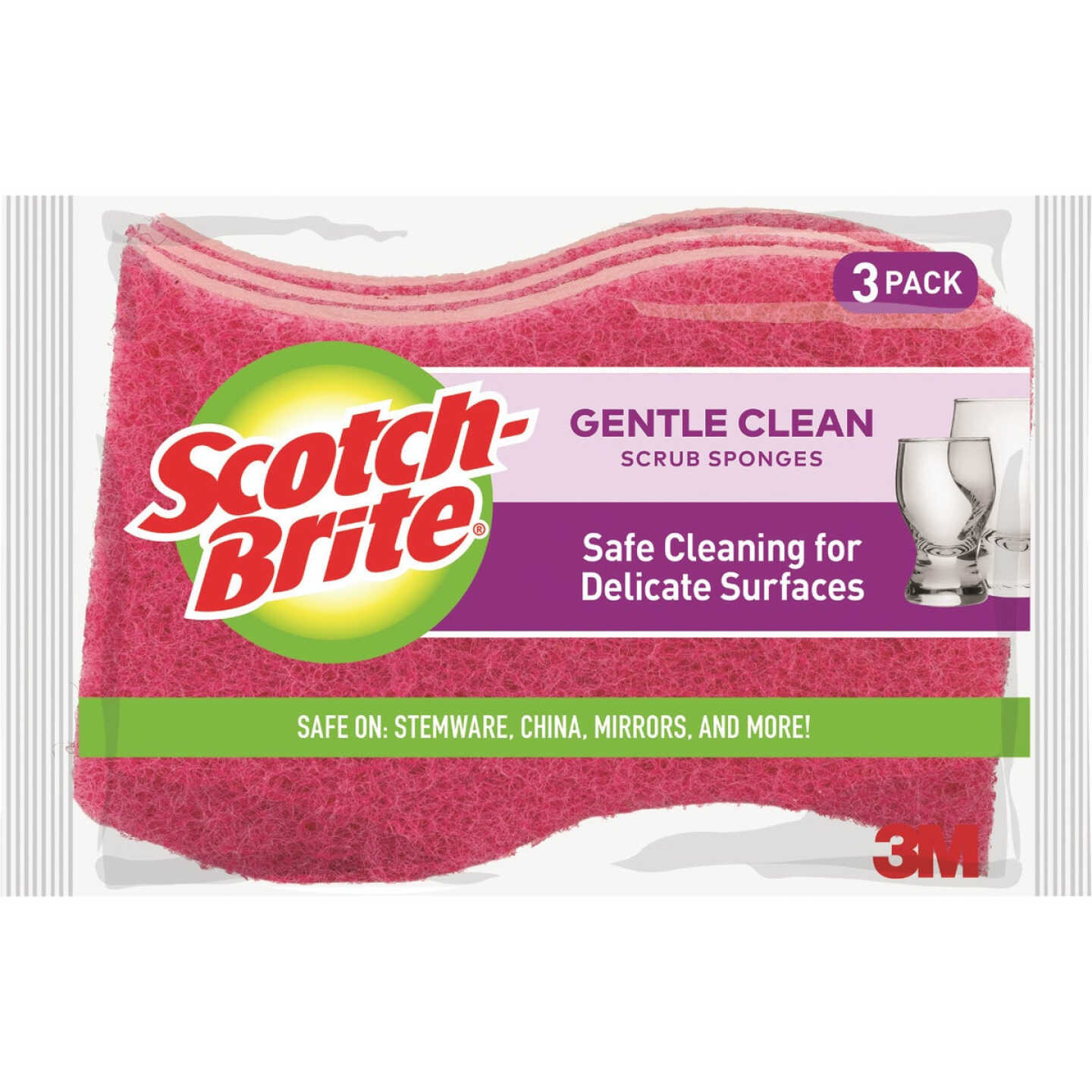 Scotch-Brite Gentle Clean Scrub Sponge, 4.4 In. x 2.6 In. x 0.7 In